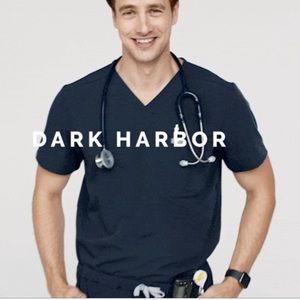 Dark Harbor Grey Figs Scrubs- Catalina top